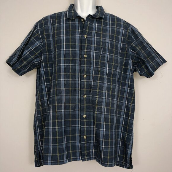 Columbia Other - Columbia Shirt Mens XL Blue Tartan Plaid Short Sleeve Button Up Hiking Outdoor
